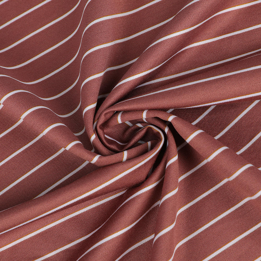 Striped komportableng sutla cotton shirt na tela